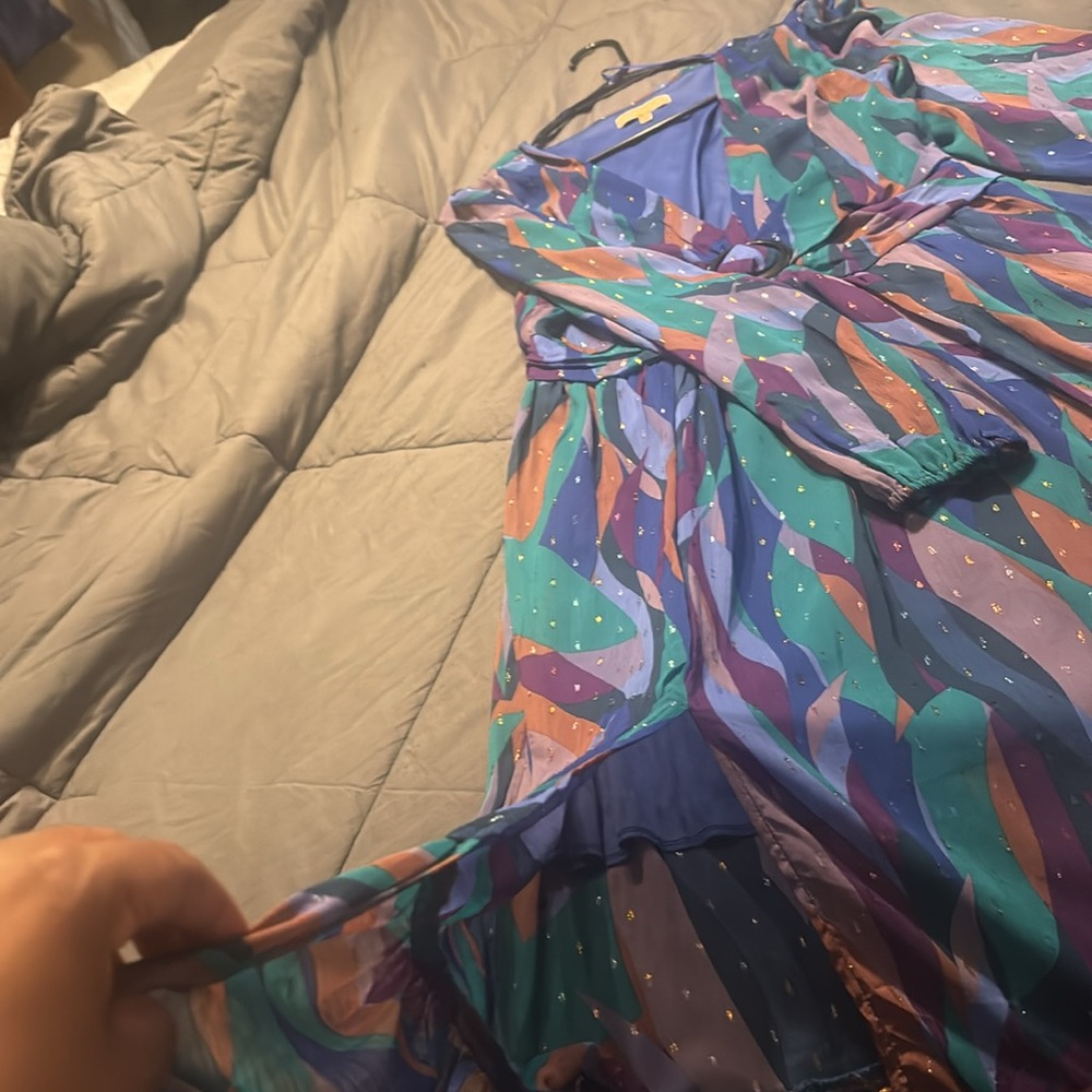 Multicolor Double Front Split Maxi Dress - image 2